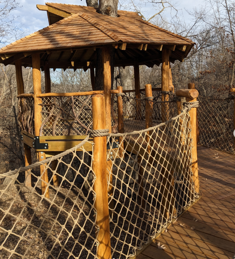 Oak treehouse at Iowa Arboretum and Gardens